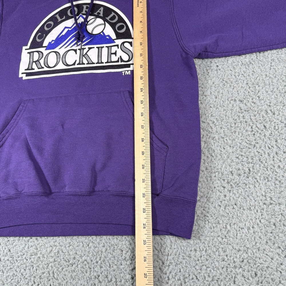 Colorado Rockies Sweatshirt Hoodie Size Small MLB Purple Jerzees Pullover - Picture 5 of 7